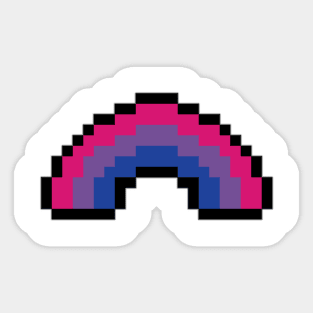 Pixel Rainbow Design in Bisexual Pride Flag Colors Sticker